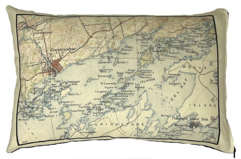 1000 Islands Vintage Map Pillow