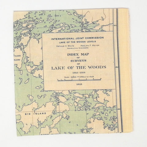 Lake of the Woods Vintage Map Tea Towel