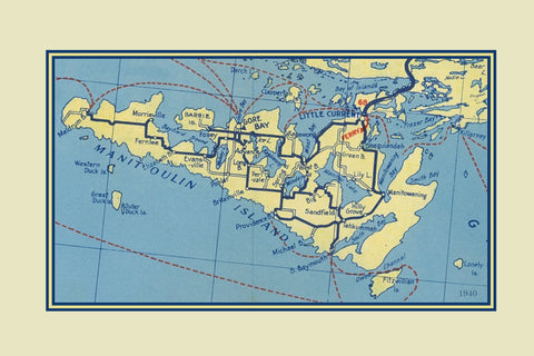 Manitoulin Vintage Map Tea Towel