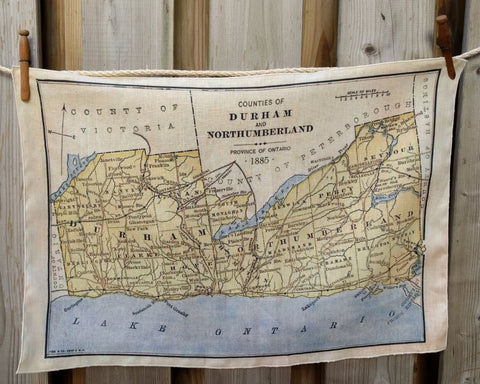 Durham County Vintage Map Tea Towel