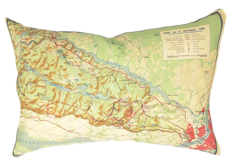 Gatineau Vintage Map Pillow