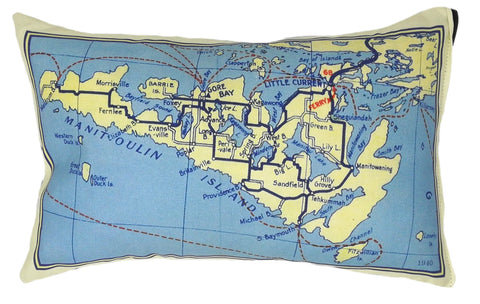 Manitoulin Vintage Map Pillow
