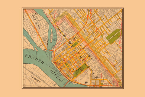 New Westminster Vintage Map Tea Towel