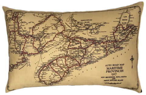 Nova Scotia Vintage Map Pillow