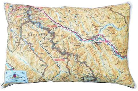 Rocky Mountains Vintage Map Pillow