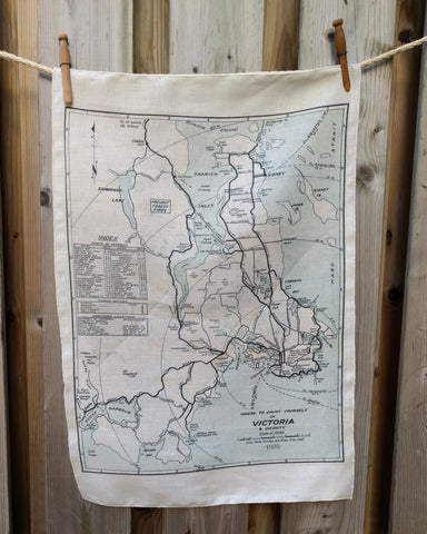 Victoria Vintage Map Tea Towel