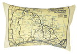 Laurentians Vintage Map Pillow