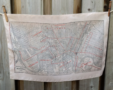 Winnipeg Vintage Map Tea Towel