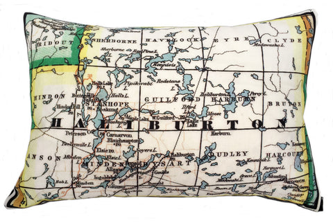Haliburton Vintage Map Pillow