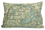 Lake of Bays Vintage Map Pillow