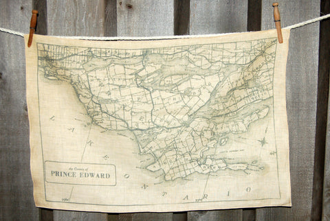 Prince Edward County circa 1932 Map Tea Towel