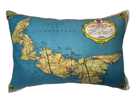 PEI Vintage Map Pillow