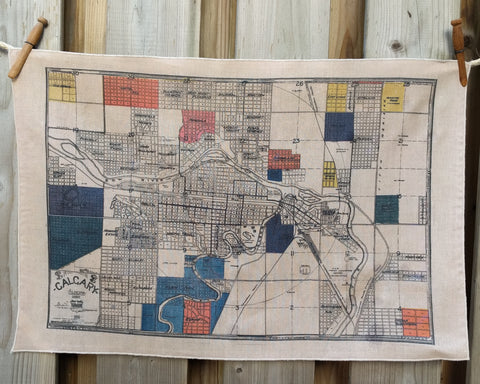 Calgary Vintage Map Tea Towel