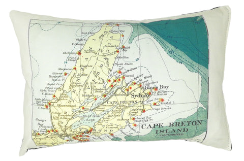 Cape Breton Vintage Map Pillow