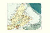 Cape Breton Vintage Map Tea Towel
