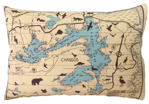 Chandos Lake Vintage Map Pillow