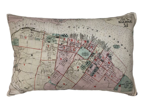 City of Halifax Vintage Map Pillow