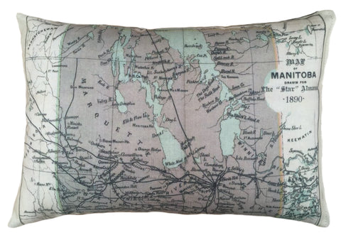 Manitoba Vintage Map Pillow