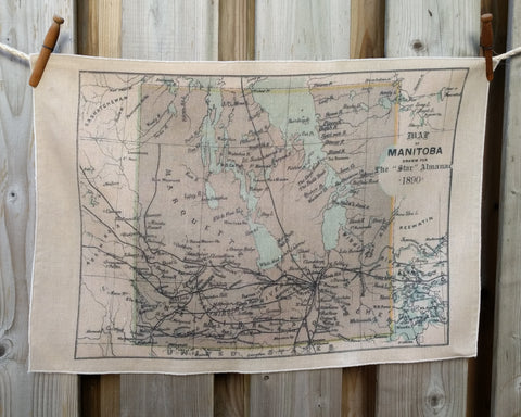 Manitoba Vintage Map Tea Towel