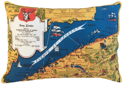 Metis Gaspesie Map Pillow