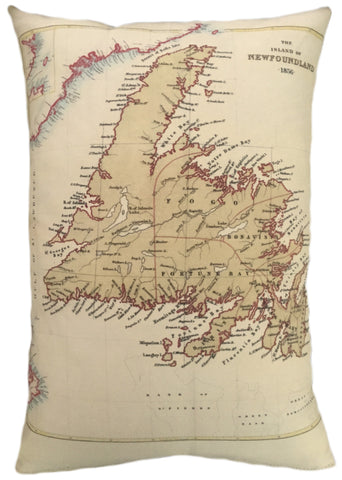 Newfoundland Vintage Map Pillow