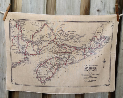 Nova Scotia Vintage Map Tea Towel