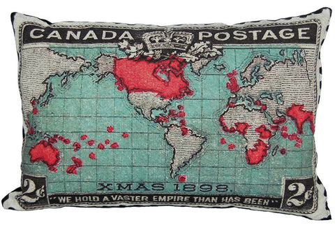 Vintage Canada Stamp Pillow