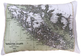 Vancouver Island Vintage Map Pillow
